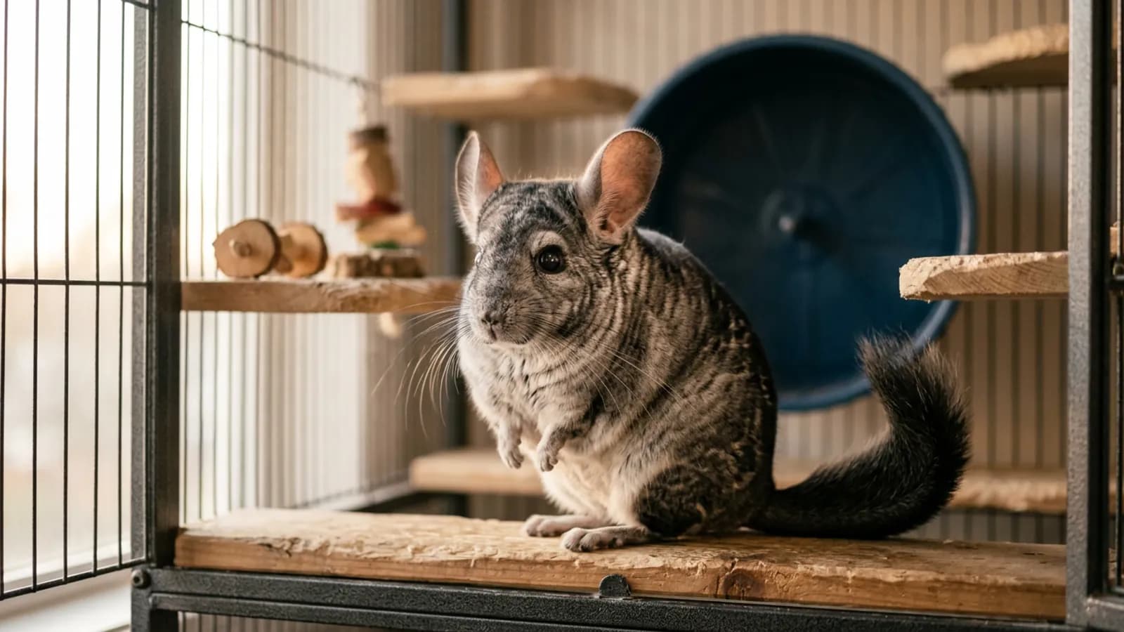 A silver-gray chinchilla whose banded fur is the coat colour the chinchilla persian cat was named after