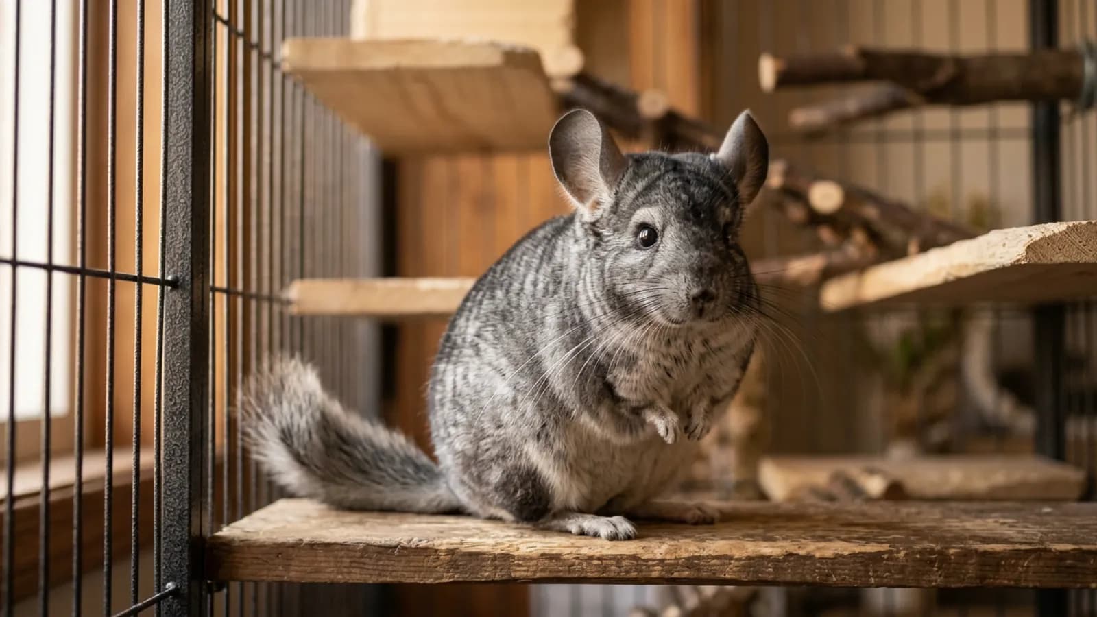 A pet chinchilla whose frosted silver fur is the look that british chinchilla cats were named after